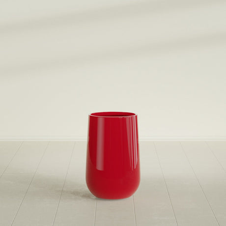 Hayden Urn Planter in Gloss Red, 12"Diam × 20"H, shown empty