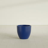 Wannsee Round Planter in Matte Cobalt Blue, 27"D × 24"H, shown empty