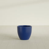 Wannsee Round Planter in Matte Cobalt Blue, 27"D × 24"H, shown empty