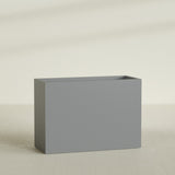 Darwin Rectangular Planter in Matte Gunmetal, 60"L × 24"D × 42"H, shown empty