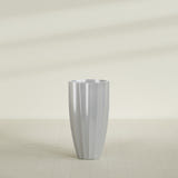 San Jose Tall Fluted Planter in Metallic Silver, 22"D × 40"H, shown empty