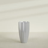 San Jose Tall Fluted Planter in Metallic Silver, 22"D × 40"H, shown empty