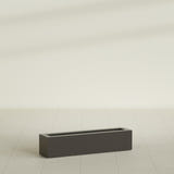 Salon Box Planter in Matte Dark Brown, 36" Long, shown empty
