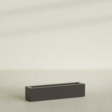 Salon Box Planter in Matte Dark Brown, 36" Long, shown empty