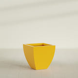 Lima Tapered Square Planter in Gloss Saffron, 24", shown empty