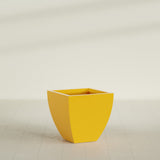 Lima Tapered Square Planter in Gloss Saffron, 24", shown empty