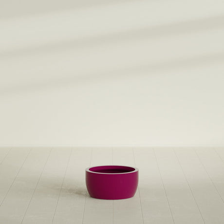 Casablanca Bowl Planter in Gloss Eggplant, 20"D × 10"H, shown empty