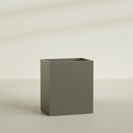 Darwin Rectangular Planter in Matte Bronze, 36"L × 24"D × 42"H, shown empty