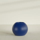 Globe Planter in Matte Cobalt Blue, 30"D × 24"H, shown empty