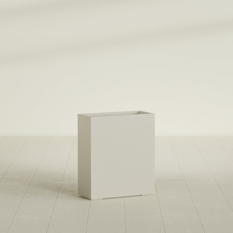 Perth Rectangular Planter in Satin Beige, 36"L × 16"D × 42"H, shown empty