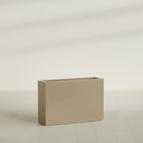 Milano Narrow Rectangular Planter in Gloss Metallic Gold, 36"L × 10"D × 24"H, shown empty