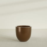 Alzira Bowl Planter in Metallic Bronze, 30"D × 28"H, shown empty
