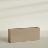 Hollywood Narrow Rectangular Planter in Gloss Metallic Gold, 60"L × 12"D × 24"H, shown empty