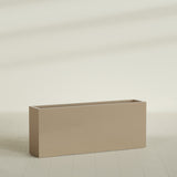 Hollywood Narrow Rectangular Planter in Gloss Metallic Gold, 60"L × 12"D × 24"H, shown empty