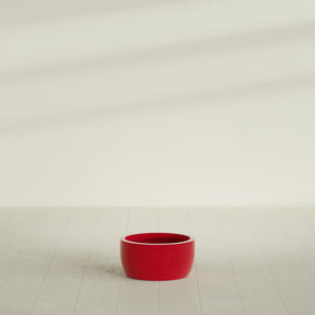 Casablanca Bowl Planter in Gloss Red, 20"D × 10"H, shown empty