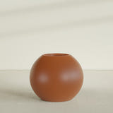 Globe Planter in Matte Terra Cotta, 36"D × 30"H, shown empty