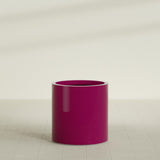 Rio Grande Cylinder Planter in Gloss Eggplant, 22"D × 22"H, shown empty