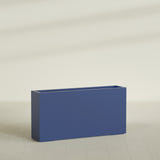 Milano Narrow Rectangular Planter in Matte Cobalt Blue, 48"L × 10"D × 24"H, shown empty