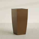 Toulan Tapered Square Planter in Metallic Bronze, 23"W × 48"H, shown empty