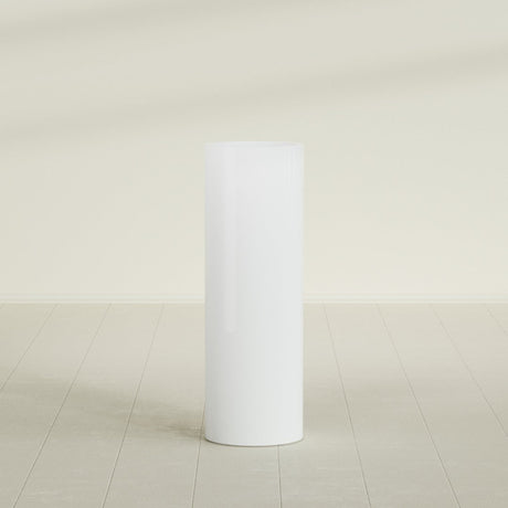 Corry Cylinder Planter in Matte Bright White, 12"D × 36"H, shown empty