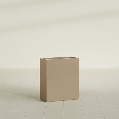 Perth Rectangular Planter in Gloss Metallic Gold, 36"L × 16"D × 42"H, shown empty