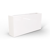 Camoux narrow fiberglass planter in Gloss Bright White, 36 × 8 × 18 in, studio render