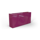 Camoux narrow rectangular fiberglass planter in Gloss Eggplant