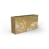 Camoux narrow rectangular fiberglass planter in Gloss Metallic Gold