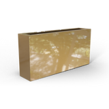 Camoux narrow fiberglass planter in Gloss Metallic Gold, 36 × 8 × 18 in, studio render