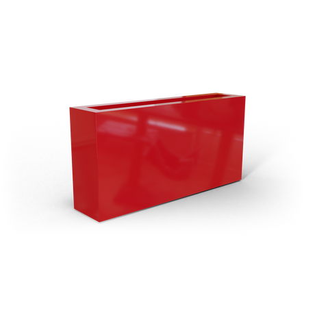 Camoux narrow rectangular fiberglass planter in Gloss Red