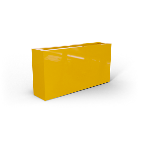 Camoux narrow rectangular fiberglass planter in Gloss Saffron
