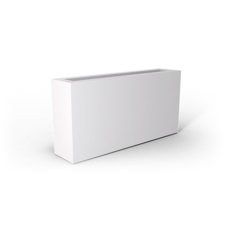 Camoux narrow rectangular fiberglass planter in Matte Bright White