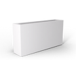 Camoux narrow fiberglass planter in Matte Bright White, 36 × 8 × 18 in, studio render