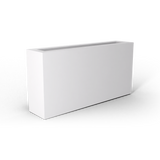 Camoux narrow fiberglass planter in Matte Bright White, 36 × 8 × 18 in, studio render