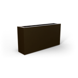 Camoux narrow rectangular fiberglass planter in Matte Bronze