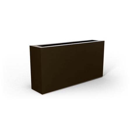 Camoux narrow rectangular fiberglass planter in Matte Bronze