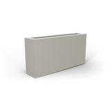 Camoux narrow rectangular fiberglass planter in Matte Cement Grey
