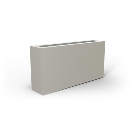 Camoux narrow rectangular fiberglass planter in Matte Cement Grey