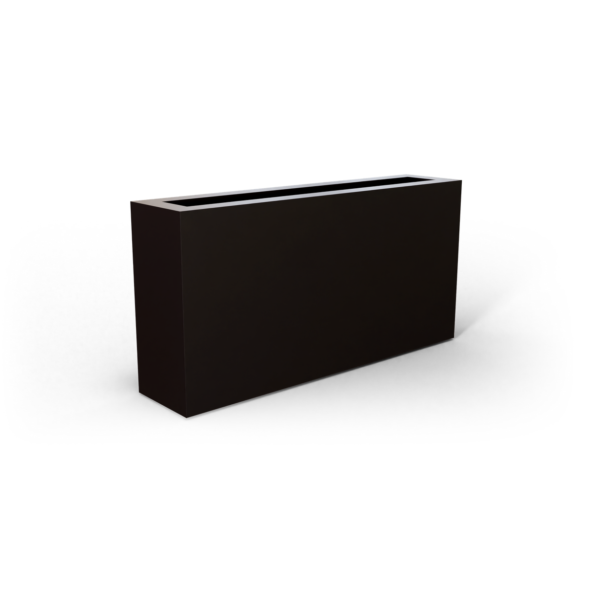 Camoux narrow rectangular fiberglass planter in Matte Charcoal