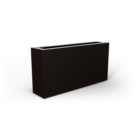 Camoux narrow rectangular fiberglass planter in Matte Charcoal