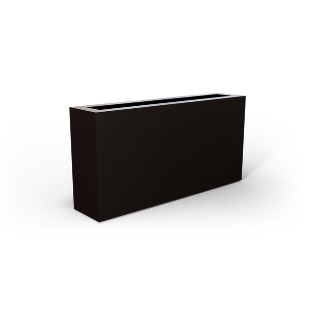 Camoux narrow rectangular fiberglass planter in Matte Charcoal