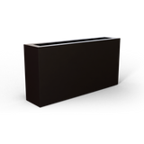 Camoux narrow fiberglass planter in Matte Charcoal, 36 × 8 × 18 in, studio render