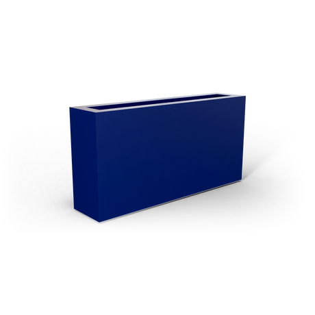 Camoux narrow rectangular fiberglass planter in Matte Cobalt Blue