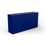 Camoux narrow fiberglass planter in Matte Cobalt Blue, 36 × 8 × 18 in, studio render