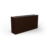 Camoux narrow rectangular fiberglass planter in Matte Dark Brown