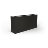 Camoux narrow rectangular fiberglass planter in Matte Gunmetal