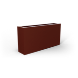 Camoux narrow rectangular fiberglass planter in Matte Terra Cotta