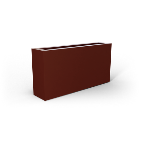 Camoux narrow rectangular fiberglass planter in Matte Terra Cotta