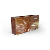 Camoux narrow rectangular fiberglass planter in Metallic Bronze