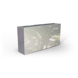 Camoux narrow rectangular fiberglass planter in Metallic Silver